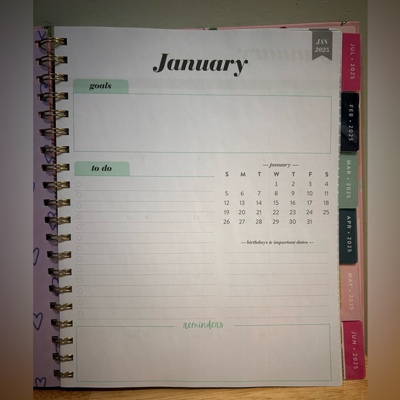 NEW Pink Cherry Blossom 2025, 12 Month, Monthly & Weekly Planner By Eccolo. - Picture 8 of 13